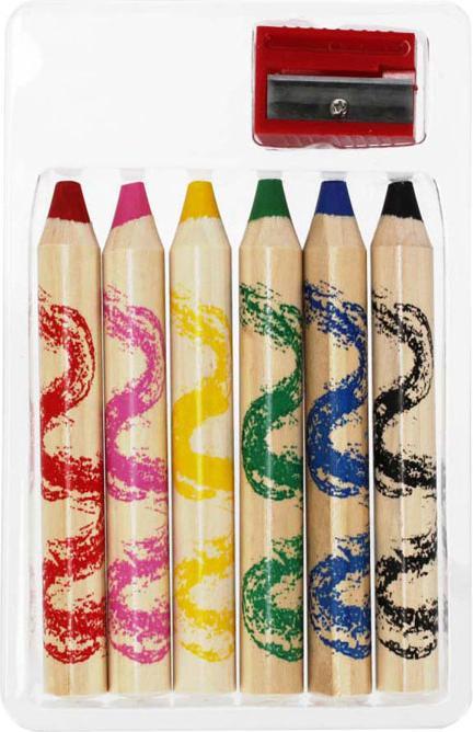 Immagine prodotto Starpak 6 matite colorate jumbo + temperino a stella (6x)