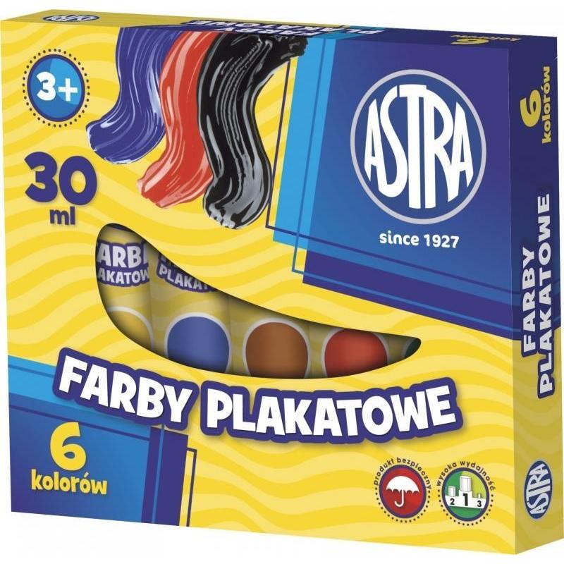 Astra Posterfarben in Tuben mit 6 Farben 30 ml (30 ml) (40178585)