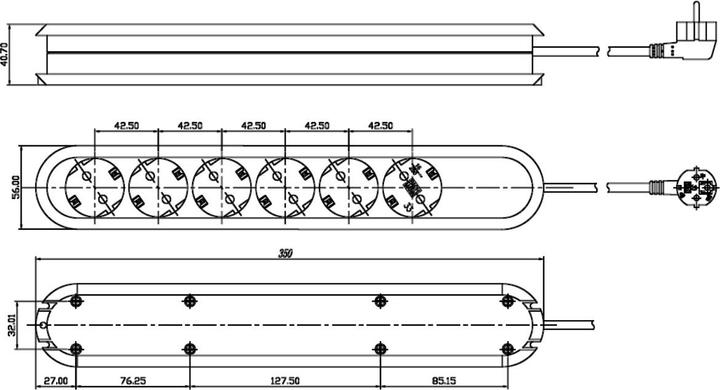 Image du produit Bachmann Bâti de prises (6x, CEE 7/3, 1.50 m)