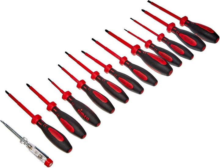 Produktbild Cimco VDE Schraubendreher-Set 13teil (Phillipps-Kreuzschlitz (PH), Pozidriv-Kreuzschlitz (PZ), Schlitzschrauben, TX)
