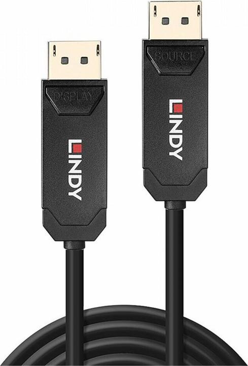 Actual product image Lindy 30m Fibre Optic Hybrid DP 2.0 UBHR10 Cable 40Gbps, up to 8K60 (30 m, DisplayPort, 2.0)