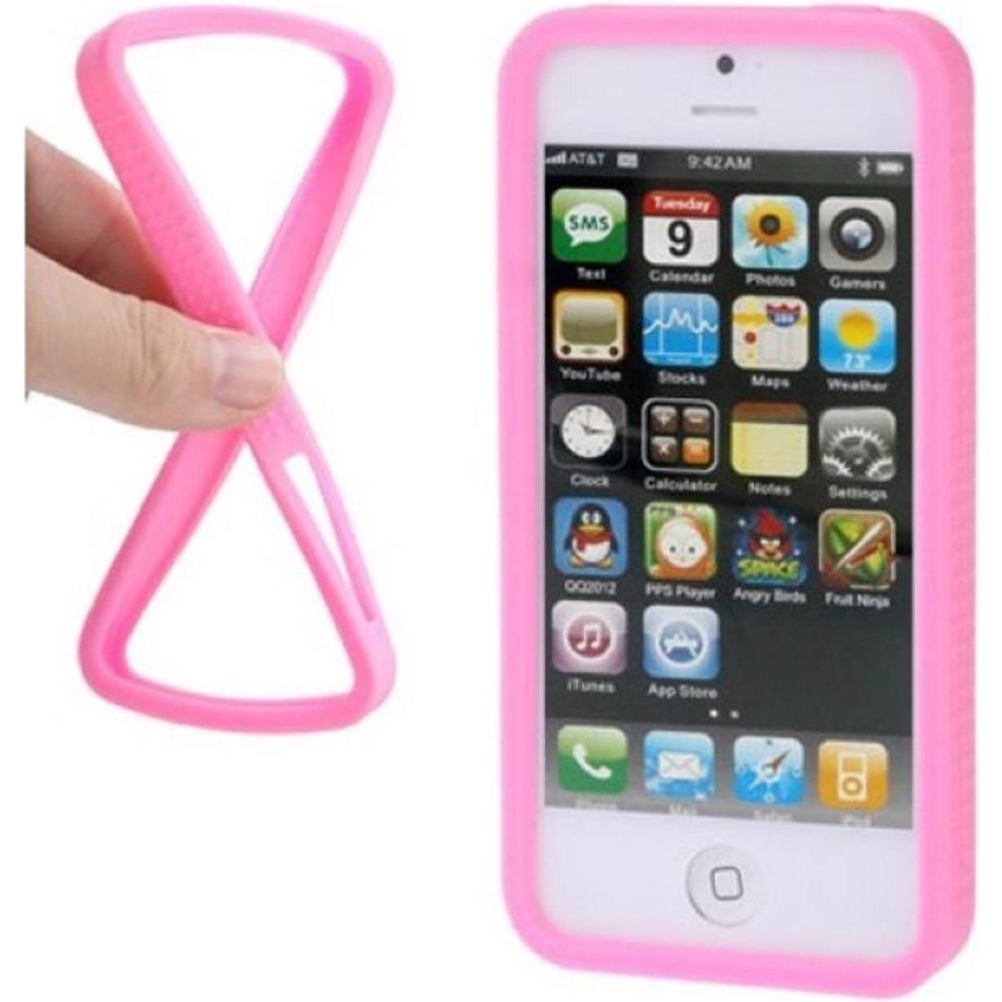 König Design Schutzhülle Silikon Bumper für Handy iPhone 5 & 5s Pink (Apple iPhone 5), Smartphone Hülle, Rosa