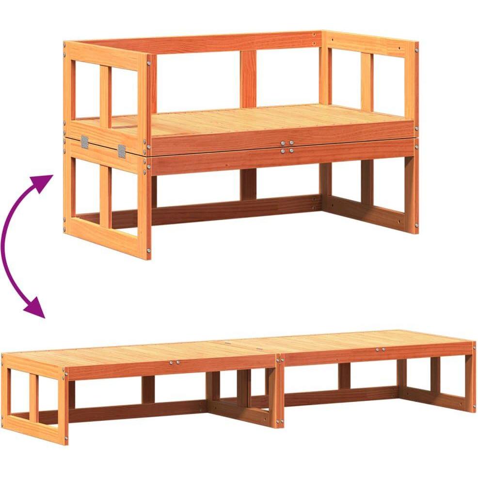 VidaXL, Gartenlounge, 2-in-1 Gartensofa Verlängerbar