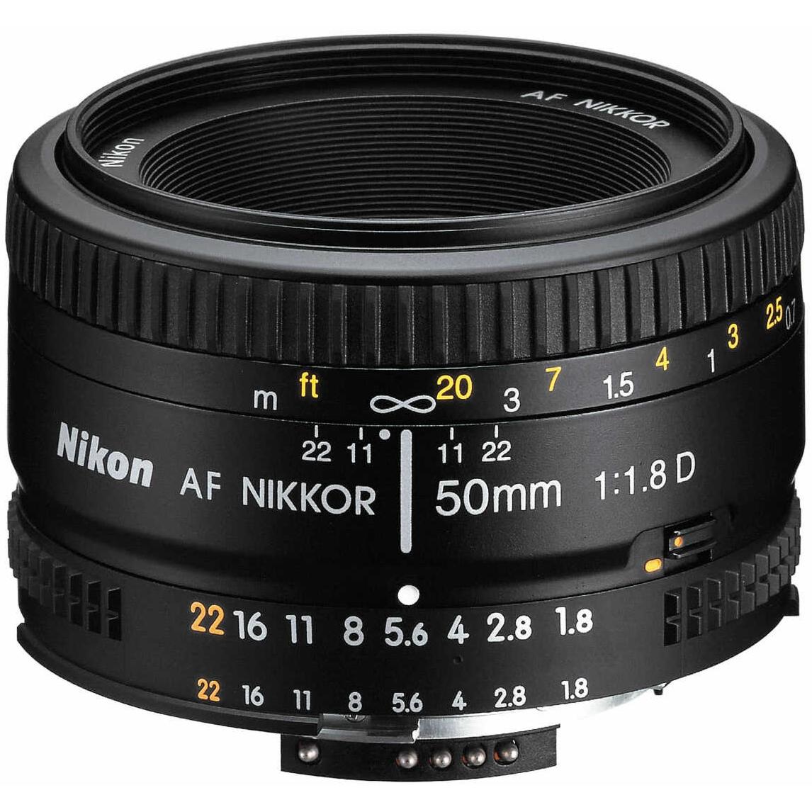 Nikon Nikkor 50mm f/1.8D AF (Nikon F, Vollformat), Objektiv, Schwarz