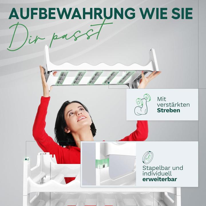 Produktbild Novaliv Weinregal für 36 Flaschen | Flaschenregal weiss | Regal stabilem Kunststoff (Weiss, 6) (60 x 28 x 14 cm, 36 Fl.)