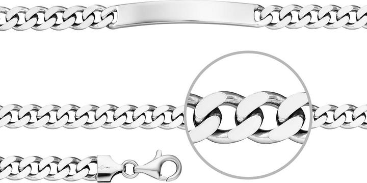 Immagine prodotto Der Kettenmacher Bracciale incisione Panzer Bracciale Argento Diamante 6,6 mm 21 cm (21 cm, Argento)
