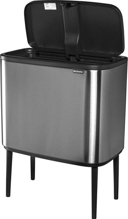 Produktbild Brabantia Mülleimer zur Trennung mit Knopf, silber (31 62 27) (34 l)