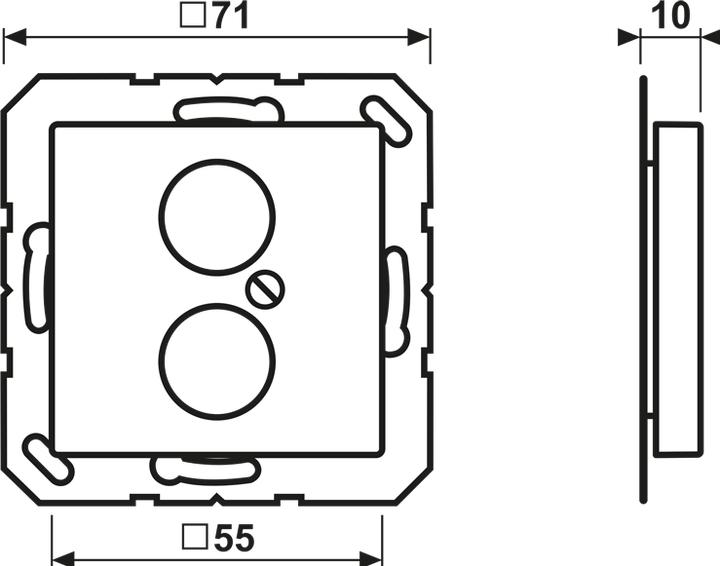 Actual product image JUNG Central plate LS 2f A aws glz Schraubbef A562-2BFWW