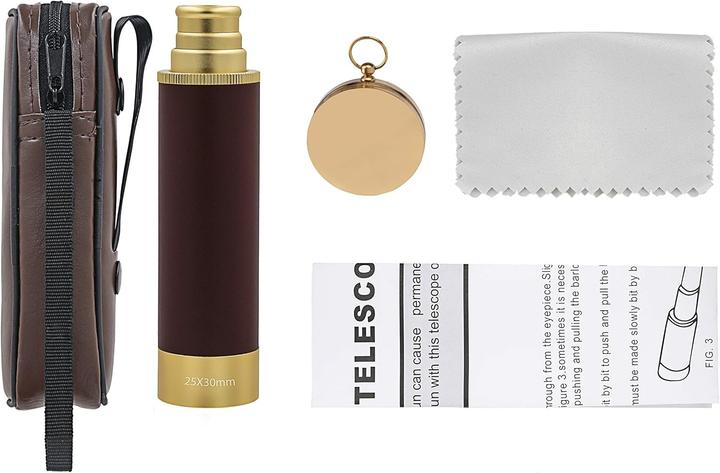 Actual product image Laupha Retro Piraten-Fernglas mit Kompass (25x, 30 mm)