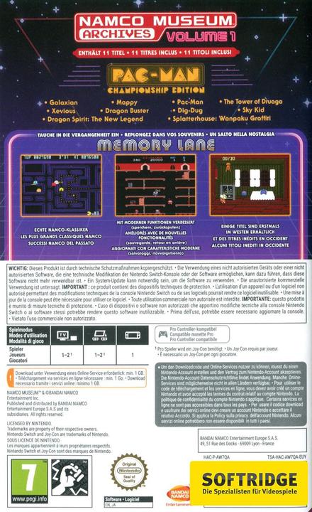 Image du produit Bandai Namco Archives du Musée Namco Volume 1 (Switch, IT, FR, DE)