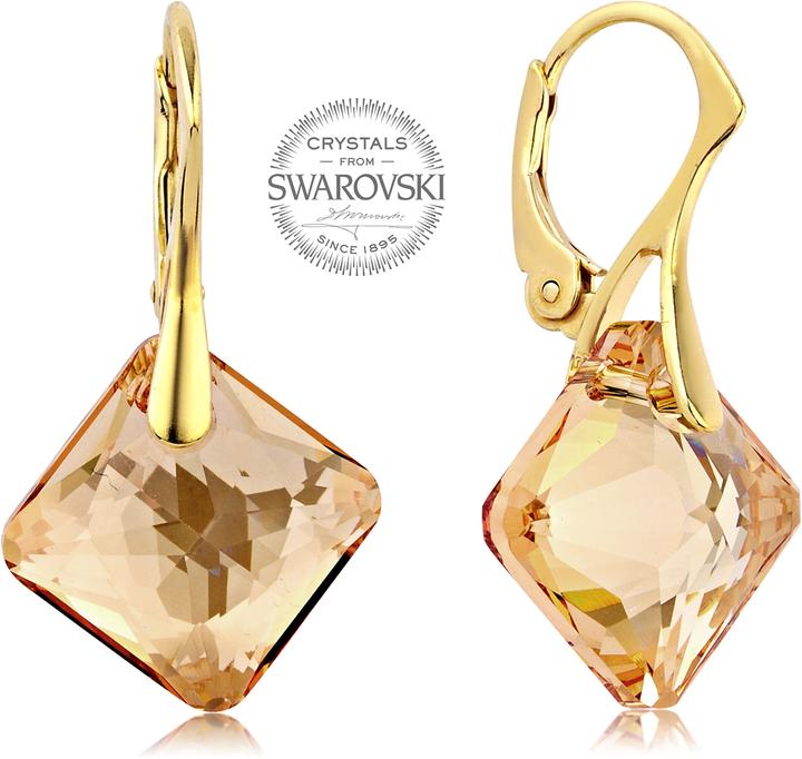 Levien Earrings with gold crystals Princess (L)