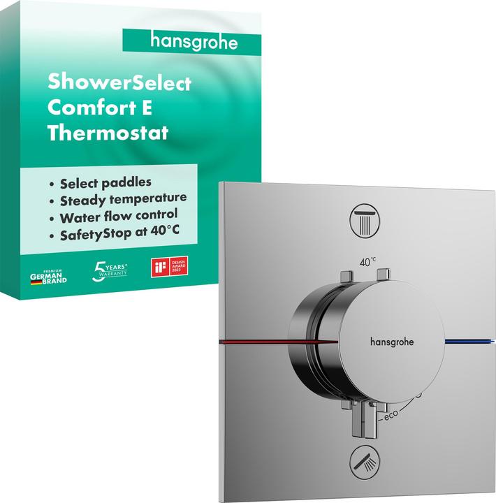 Produktbild hansgrohe HG Thermostat ShowerSelect Comfort E UP, Fertigset 2 Verbraucher verchromt