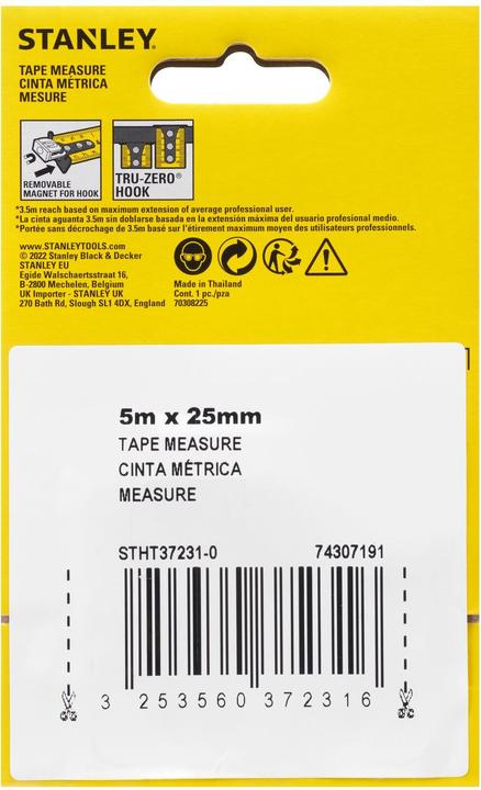 Produktbild Stanley Bandmass Compact PRO 5 m / 25 mm (5 m)