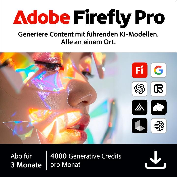 Produktbild Adobe Firefly Pro 3M Download Code (1 User, 1 Geräte/User, 3 Monate)