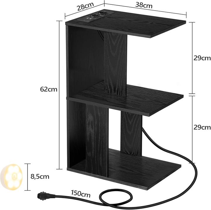 Produktbild Mahancris C-förmiger Couchtisch mit Ladestation
