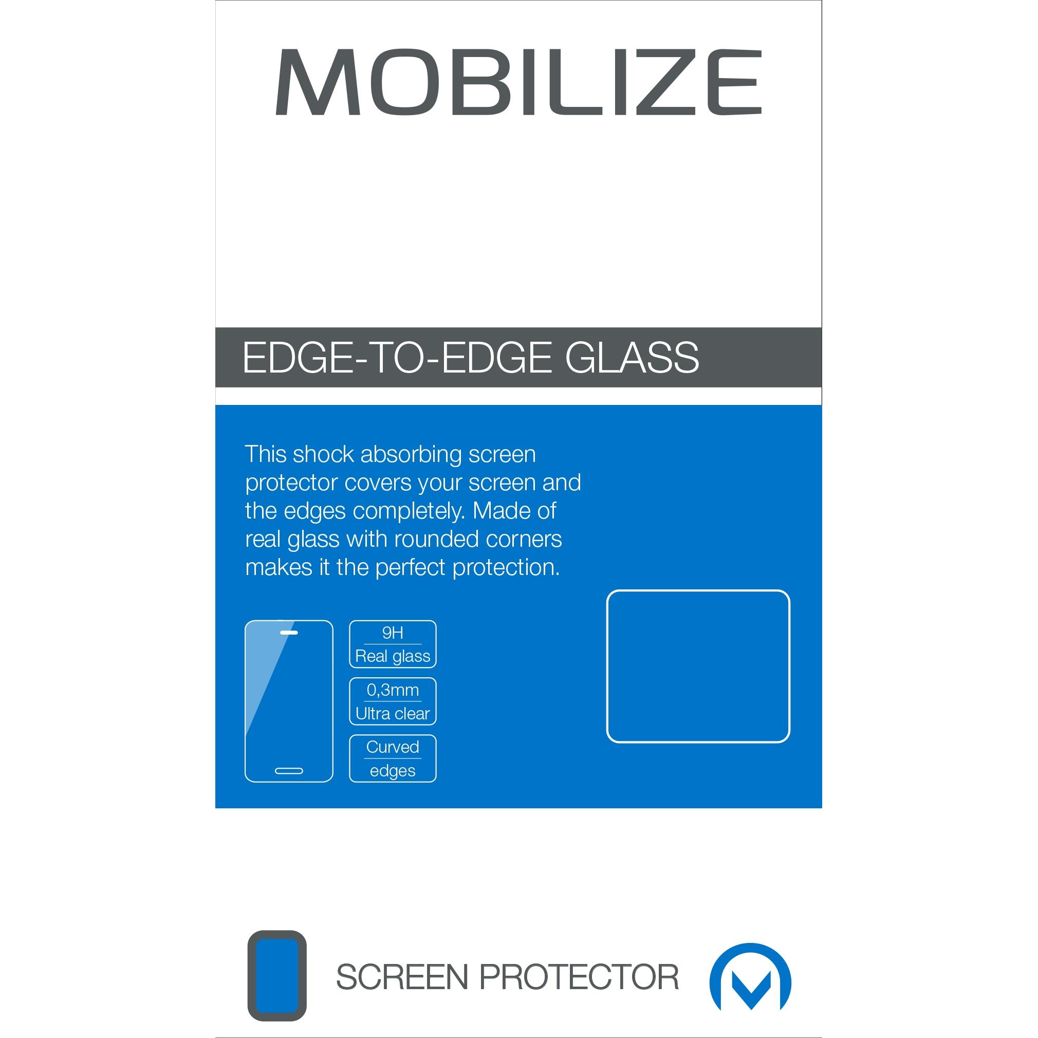 Mobilize Rand-zu-Rand-Glas (1 Stück, Apple iPhone 14 Pro Max), Smartphone Schutzfolie, Schwarz