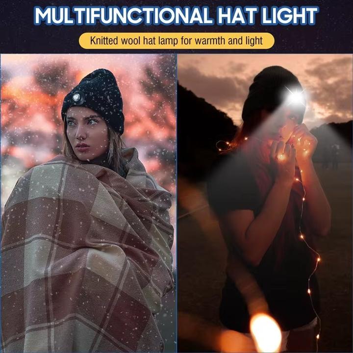 Immagine prodotto Boruit Caldo cappello invernale - Lampada frontale ricaricabile USB - 500LM