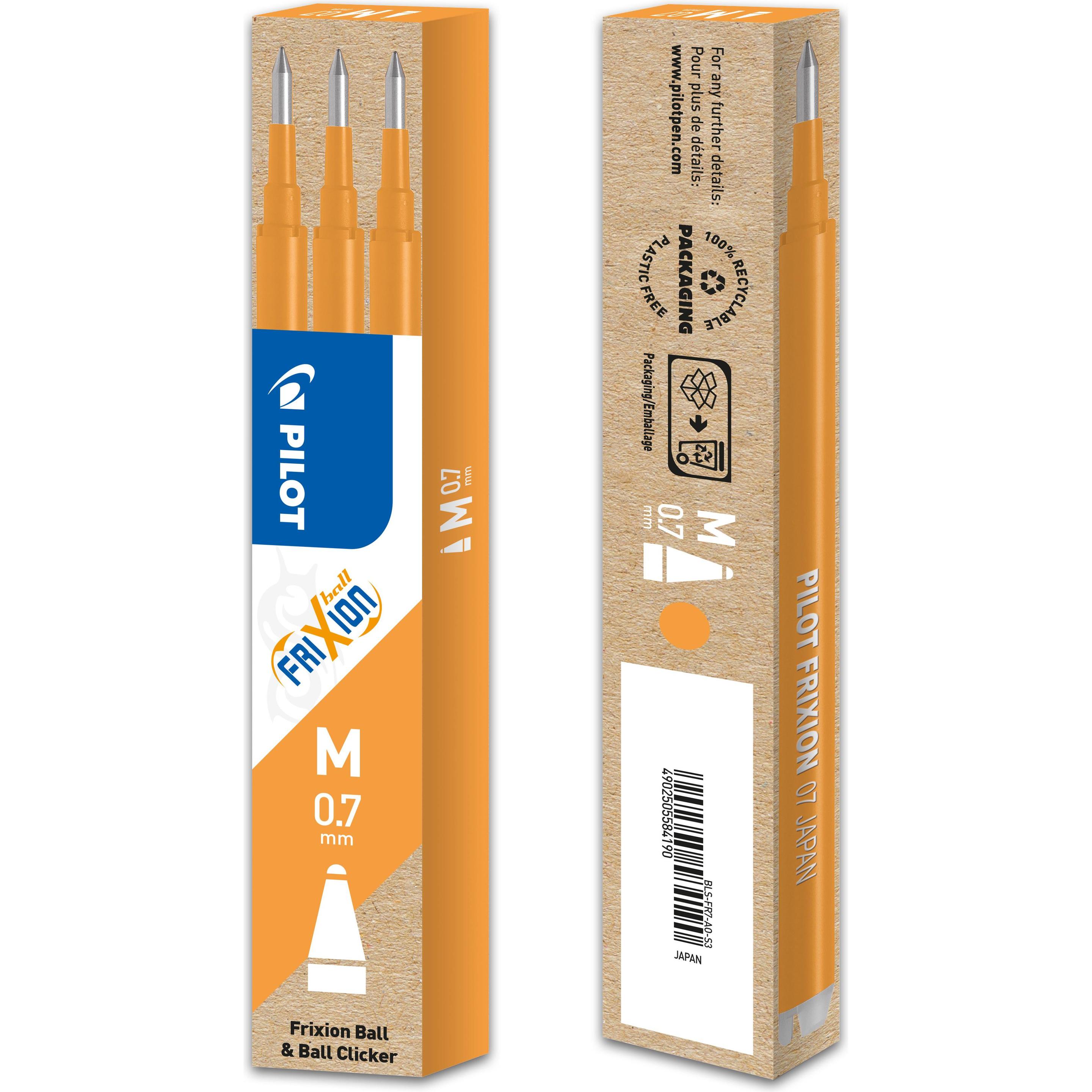 Pilot, Cartucce di ricambio, FriXion Set di ricarica à 3 (3 pz., Arancia, 0.35 mm)