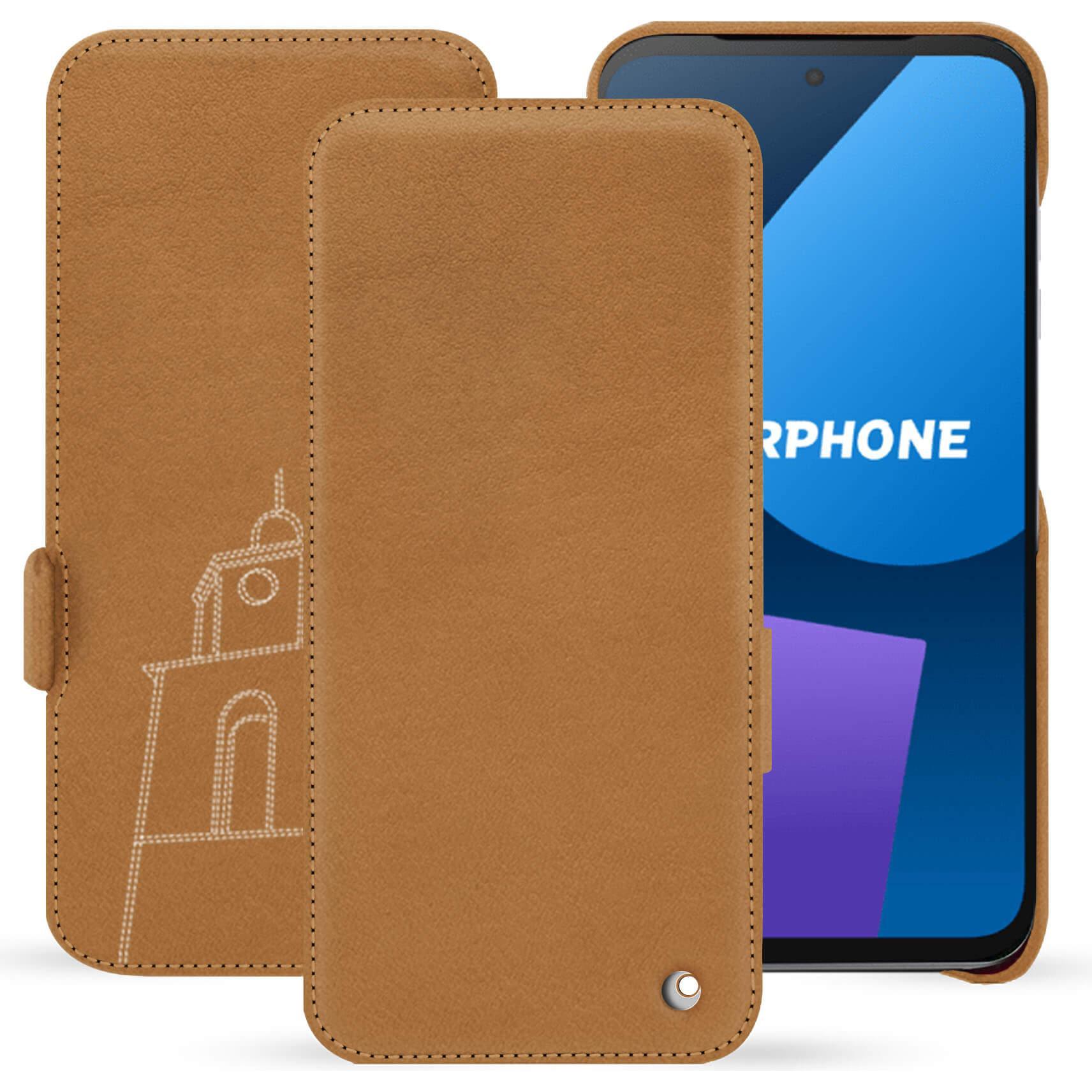 Noreve Lederschutzhülle horizontal (OnePlus 5), Smartphone Hülle, Braun