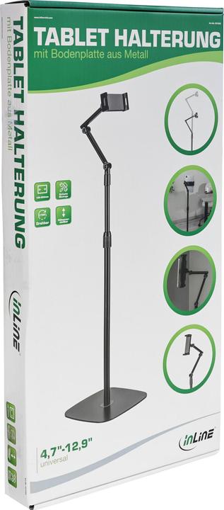 Produktbild InLine Tablet Halterung mit Bodenplatte aus Metall