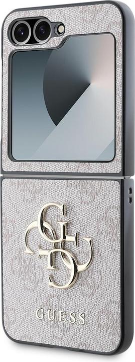 Actual product image Guess GUHCZF64GMGPI Z Flip6 F741 różowy/pink Leather 4G Metal Logo (Samsung Galaxy Z Flip6, Samsung Galaxy Z Flip7 FE)