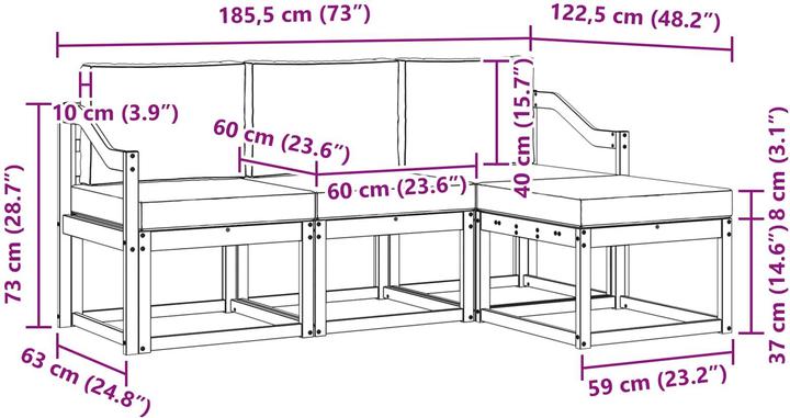 Produktbild vidaXL Outdoor-Sofa