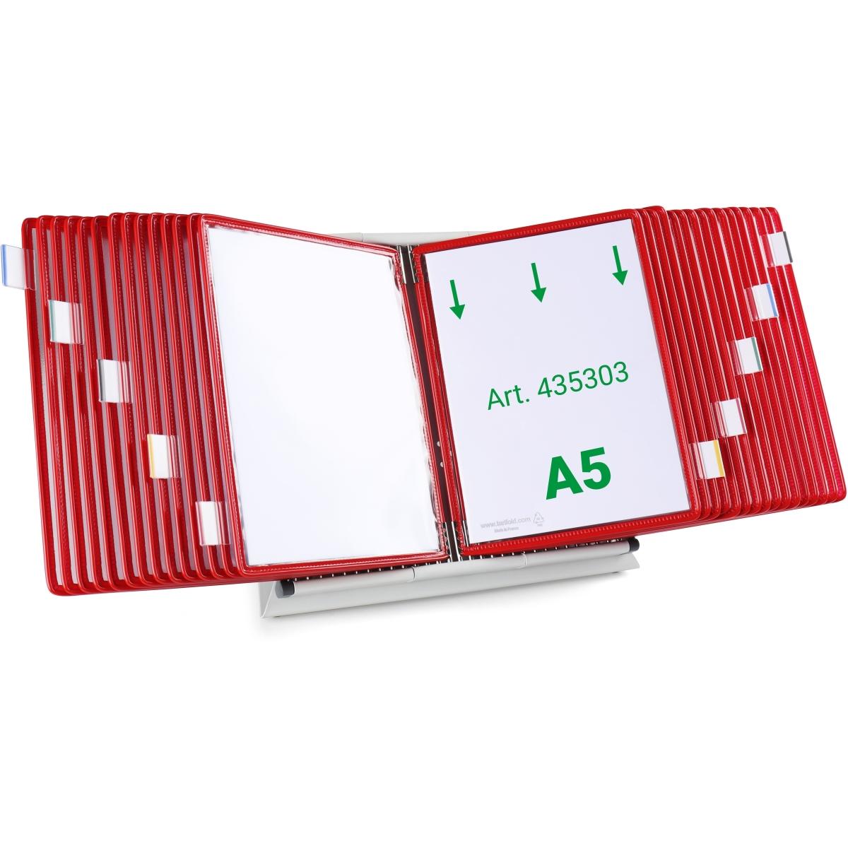 Tarifold, Informationsschild, Sichttafelsystem 435303 DIN A5 rot mit 30 St. Sichttafeln