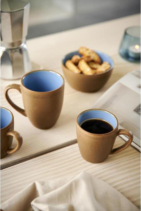 Immagine prodotto Bitz Tazza da caffè Wood Ocean 190 ml, 6 pezzi, Azzurro/Beige (190 ml, 6 x)