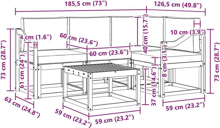 Produktbild vidaXL Outdoor-Sofa