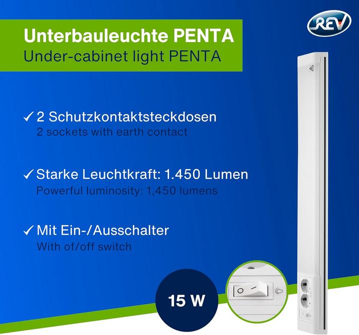 Actual product image REV Unterbauleuchte mit Steckdosen & Schalter (1450 lm)