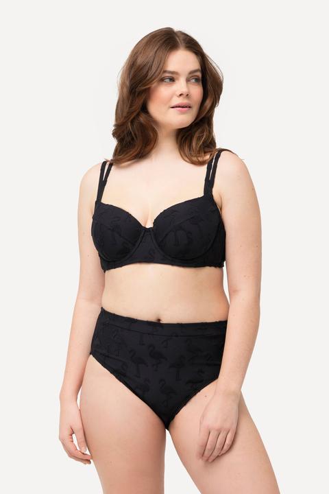Actual product image Ulla Popken Textured Flamingo Underwire Bikini Set (52)