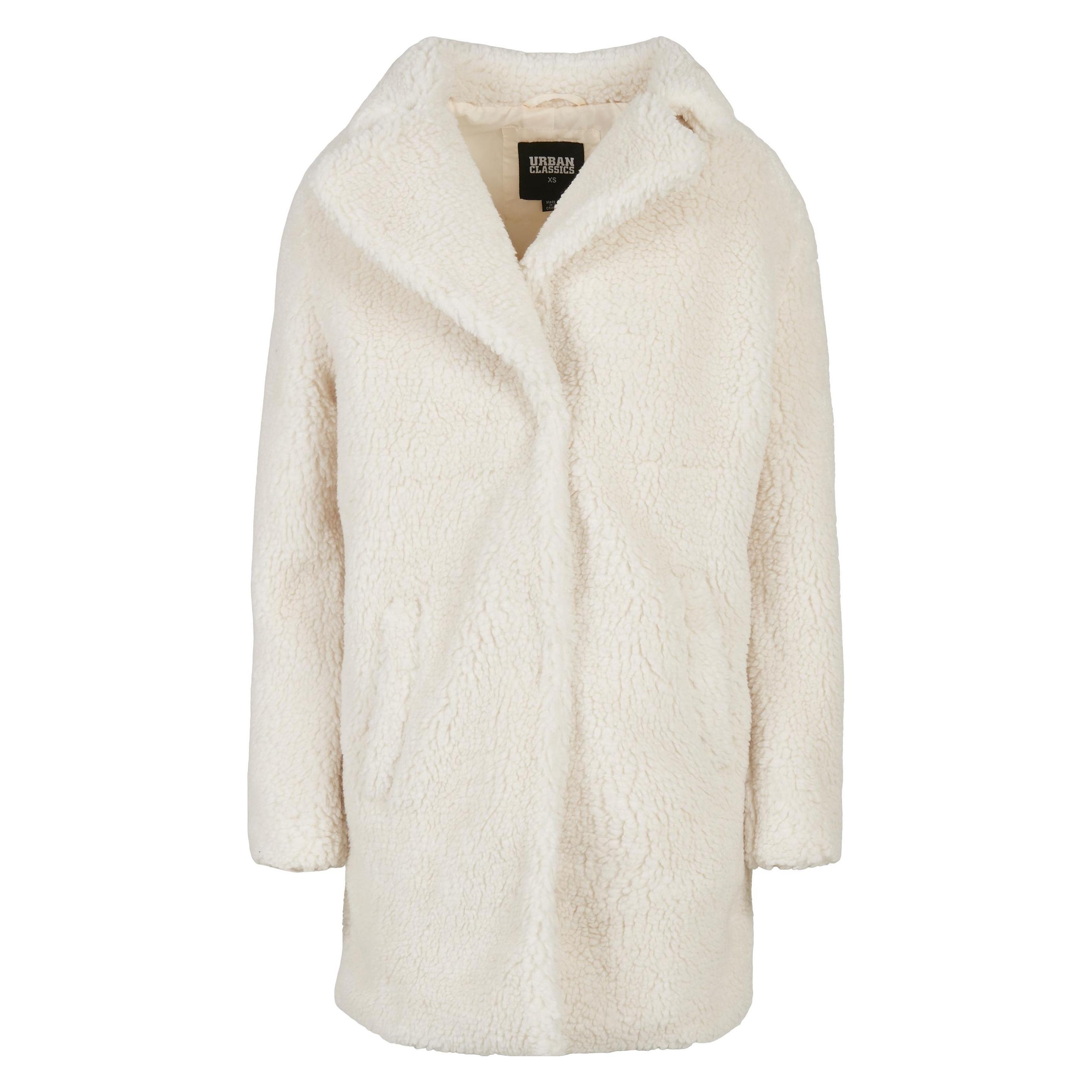 Urban Classics, Damen, Mäntel, Ladies Oversized Sherpa Coat, Weiss, Beige