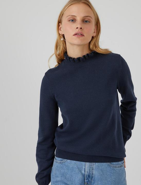 Actual product image La Redoute Collections Jumper with ruffled stand-up collar and long sleeves (L)