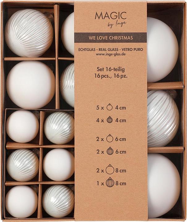 Inge’s Glas Christmas Decor Just White (16-teilig)