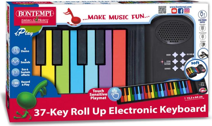 Actual product image Bontempi Piano roll up 37 tasti con note colourate
