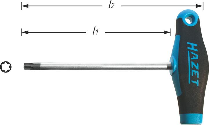 Actual product image HAZET Screwdriver ∙ with T-handle 828-T15 ∙ Inside TORX profile ∙ T15 (Torx (TX))