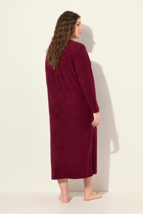 Image du produit Ulla Popken Peignoir en tissu éponge, doux et confortable - fermeture à glissière à double sens (42, 44)