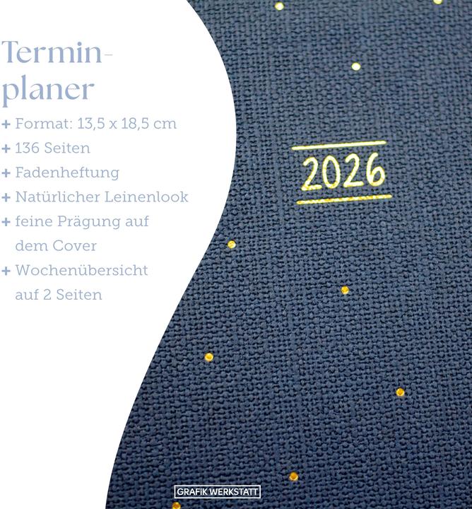Actual product image Terminplaner NatureArt 2026 Punkte (135 x 185 mm, 1 week / 2 pages)