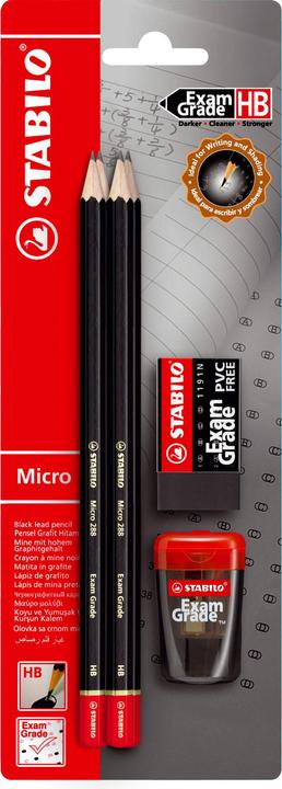 Produktbild STABILO Bleistift-Set - Exam Grade - Härtegrad HB - inklusive Spitzer und Radiergummi (HB, 6 x)