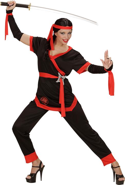 Actual product image Widmann NINJA GIRL (jacket, trousers, belt, fingerless gloves, cords, headband), XS (XS)