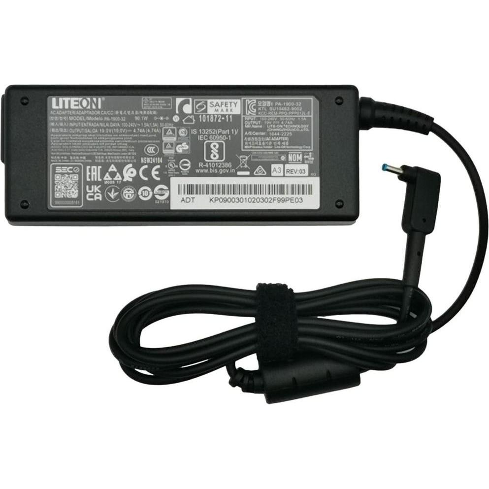 Acer AC Adapter 90W / 4.74A / 19V / 1.1 x 3 x 7.7mm - Blue (90 W), Notebook Netzteil, Blau