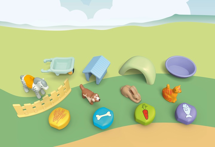 Produktbild Playmobil 71136 1.2.3: Tierpension mit Futterspender (71136, Playmobil 1.2.3)