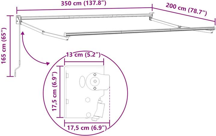 Produktbild vidaXL Einziehbare Markise (2 m)