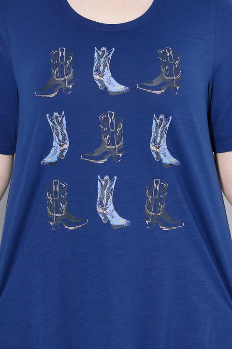 Produktbild Ulla Popken T-Shirt, Cowboystiefel, Classic, Rundhals, Halbarm (50, 52)