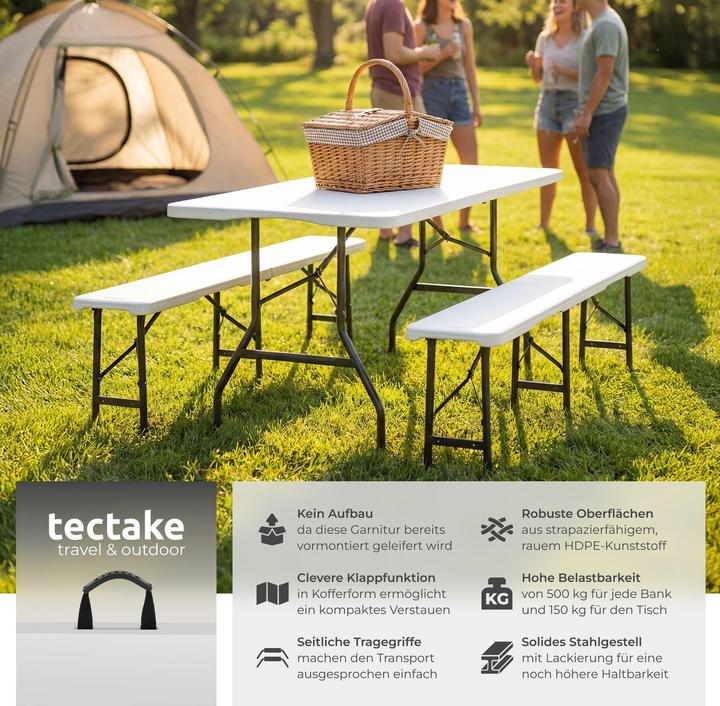 Actual product image tectake Dining table and bench set