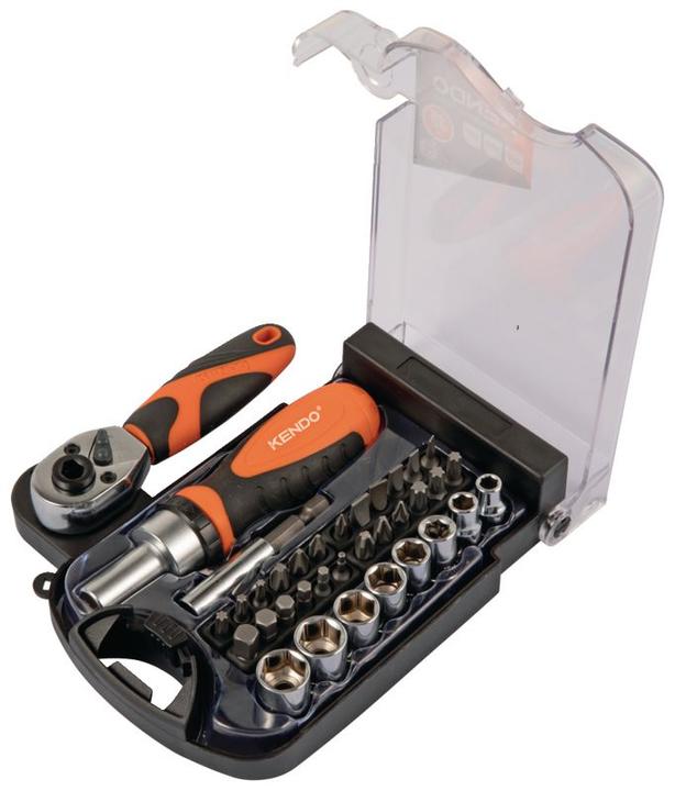 Actual product image Kendo Bit and socket set 35-piece (6x TX, 4x SL, HEX4, 5 x PH, 4x PZ 1 / PZ 2 / PZ 3 (25 mm) each)