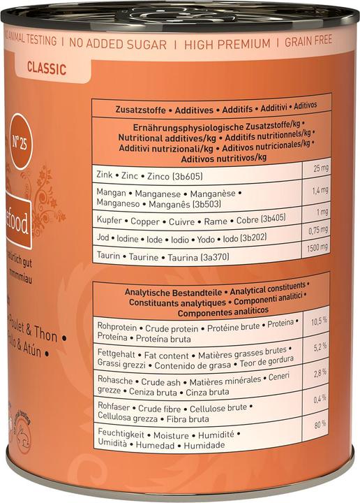 Produktbild Catz Finefood No.25 Huhn & Thunfisch (Adult, 1 Stk., 400 g)