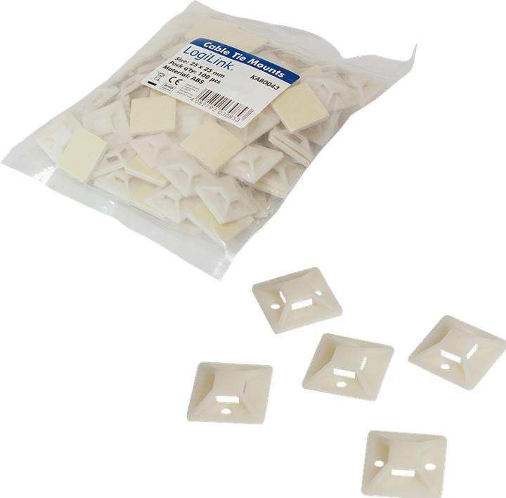 Produktbild LogiLink Kabelbinderhalterungen, selbstklebend Kabelbinderaufnahme: 9 (Befestigungsschlaufen, 100 Stk.)