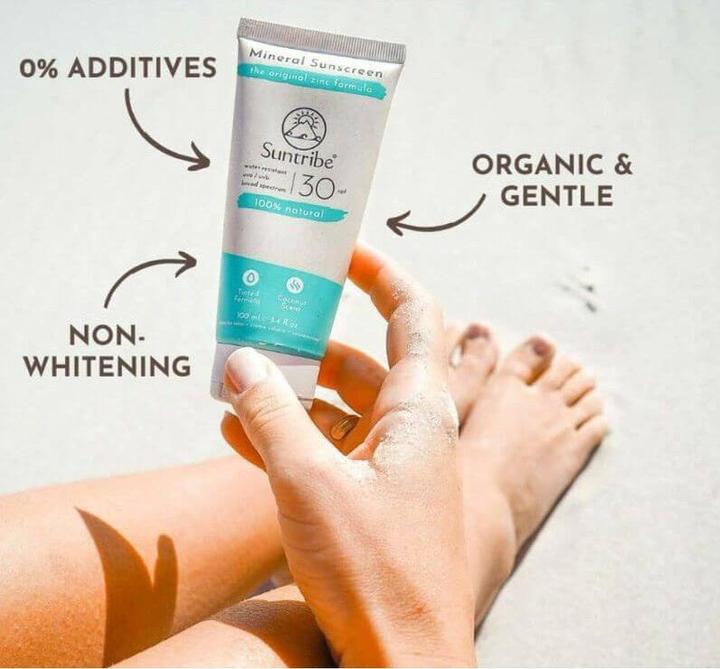Actual product image Suntribe Mineralische Bio-Sonnencreme (Suntan cream, SPF 30, 100 ml, 1 g)