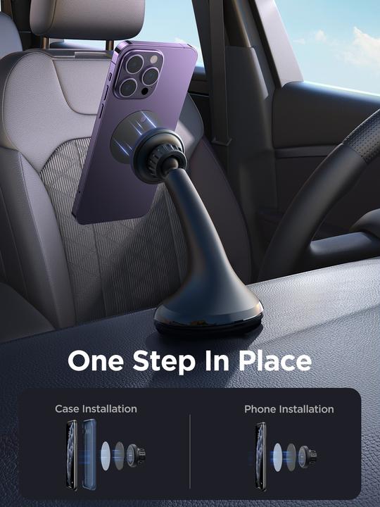 Actual product image Joyroom car magnetic phone holder for cockpit/dashboard/window black (JR-ZS356)